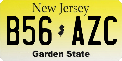 NJ license plate B56AZC