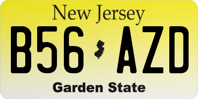 NJ license plate B56AZD