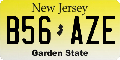 NJ license plate B56AZE
