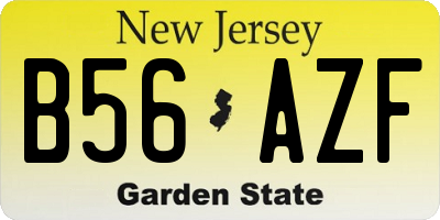 NJ license plate B56AZF