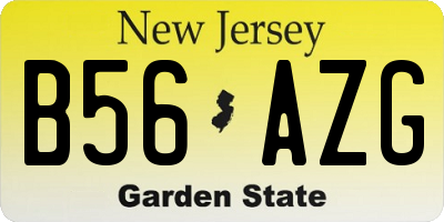 NJ license plate B56AZG