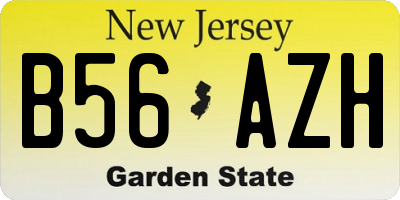 NJ license plate B56AZH