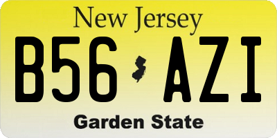 NJ license plate B56AZI