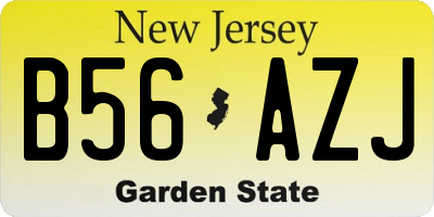 NJ license plate B56AZJ