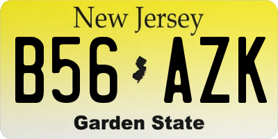 NJ license plate B56AZK