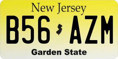 NJ license plate B56AZM