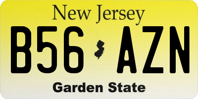 NJ license plate B56AZN