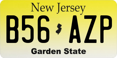 NJ license plate B56AZP