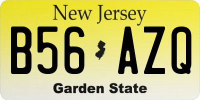 NJ license plate B56AZQ