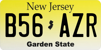 NJ license plate B56AZR