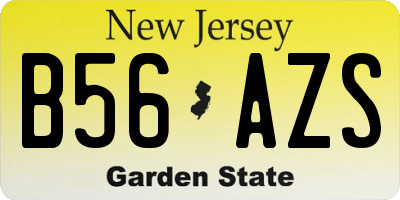 NJ license plate B56AZS