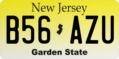 NJ license plate B56AZU
