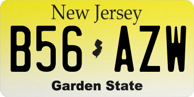 NJ license plate B56AZW