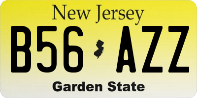 NJ license plate B56AZZ