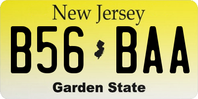NJ license plate B56BAA