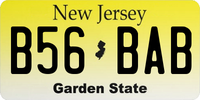 NJ license plate B56BAB