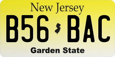 NJ license plate B56BAC