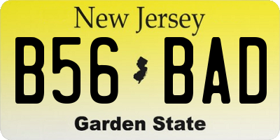 NJ license plate B56BAD
