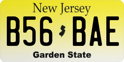 NJ license plate B56BAE