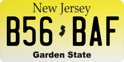 NJ license plate B56BAF