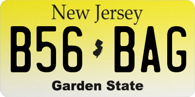 NJ license plate B56BAG