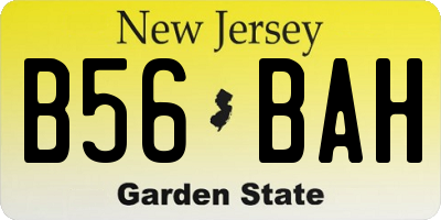 NJ license plate B56BAH