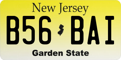 NJ license plate B56BAI