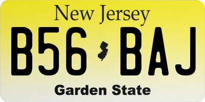 NJ license plate B56BAJ