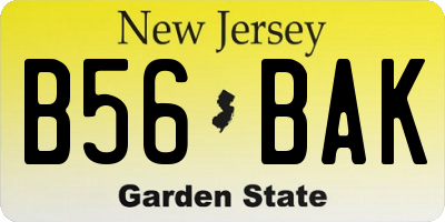 NJ license plate B56BAK