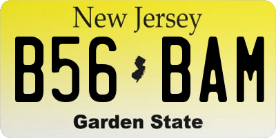 NJ license plate B56BAM