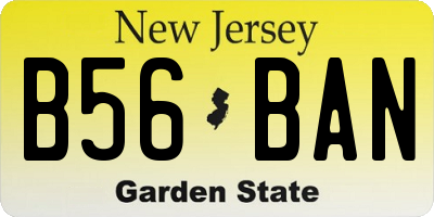 NJ license plate B56BAN