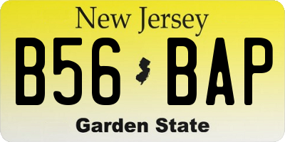 NJ license plate B56BAP