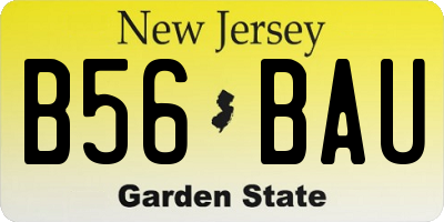 NJ license plate B56BAU