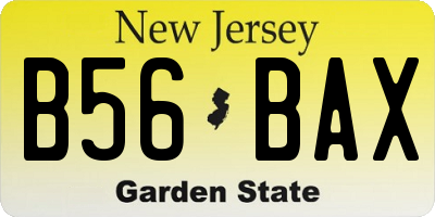NJ license plate B56BAX
