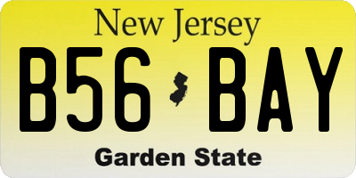 NJ license plate B56BAY