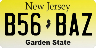 NJ license plate B56BAZ