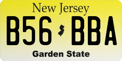 NJ license plate B56BBA