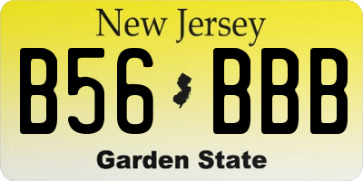 NJ license plate B56BBB