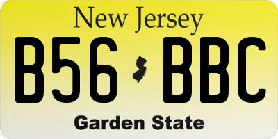 NJ license plate B56BBC