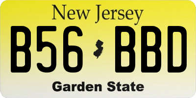 NJ license plate B56BBD