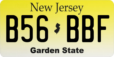 NJ license plate B56BBF