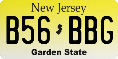 NJ license plate B56BBG