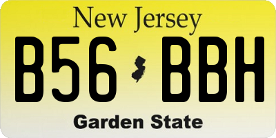 NJ license plate B56BBH