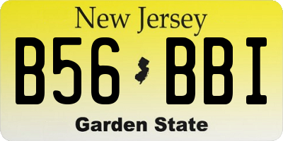 NJ license plate B56BBI