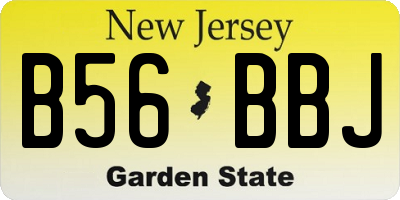 NJ license plate B56BBJ