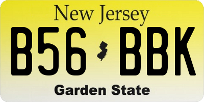 NJ license plate B56BBK