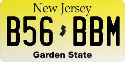 NJ license plate B56BBM