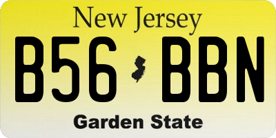 NJ license plate B56BBN