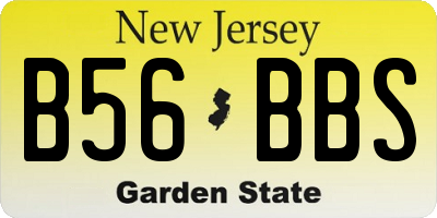 NJ license plate B56BBS