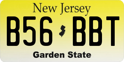 NJ license plate B56BBT